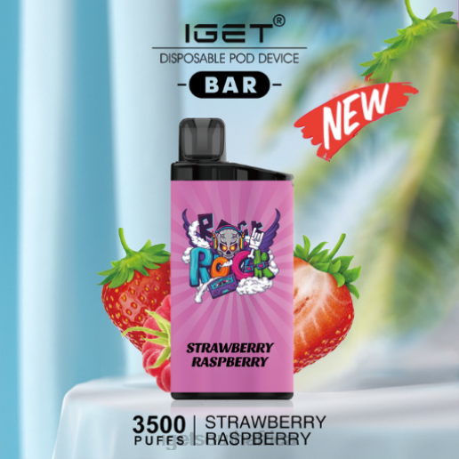 IGET Vapes On Sale BAR - 3500 PUFFS Z424596 Strawberry Raspberry